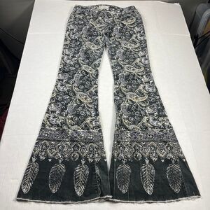 Free People New Delhi Border Flare Corduroy Pants Paisley Boho Gypsy Festival 27